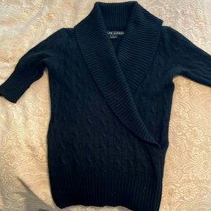 Ralph Lauren Black Label cashmere cable knit wrap sweater